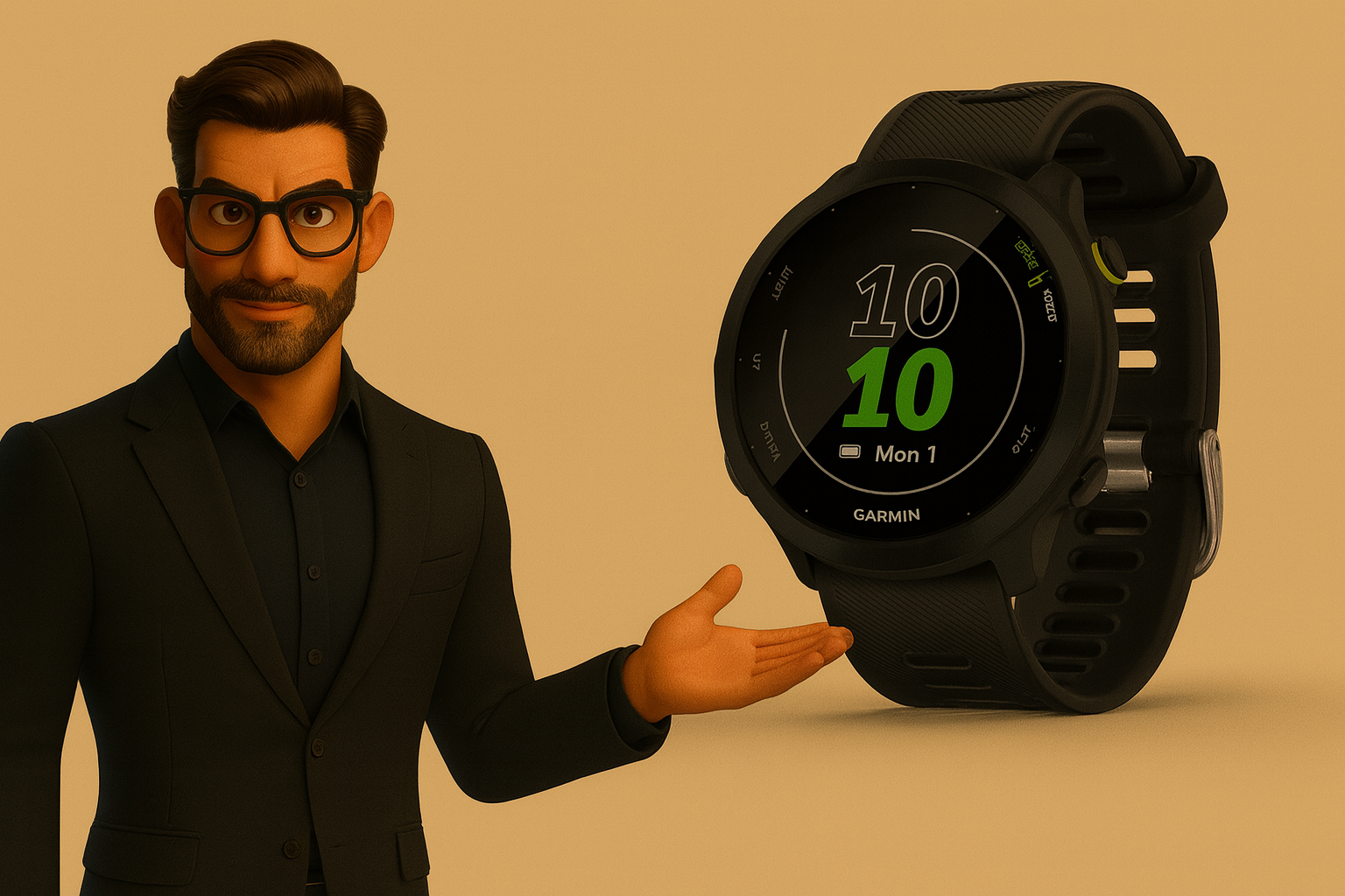Apollo apresentando o Garmin Forerunner 55