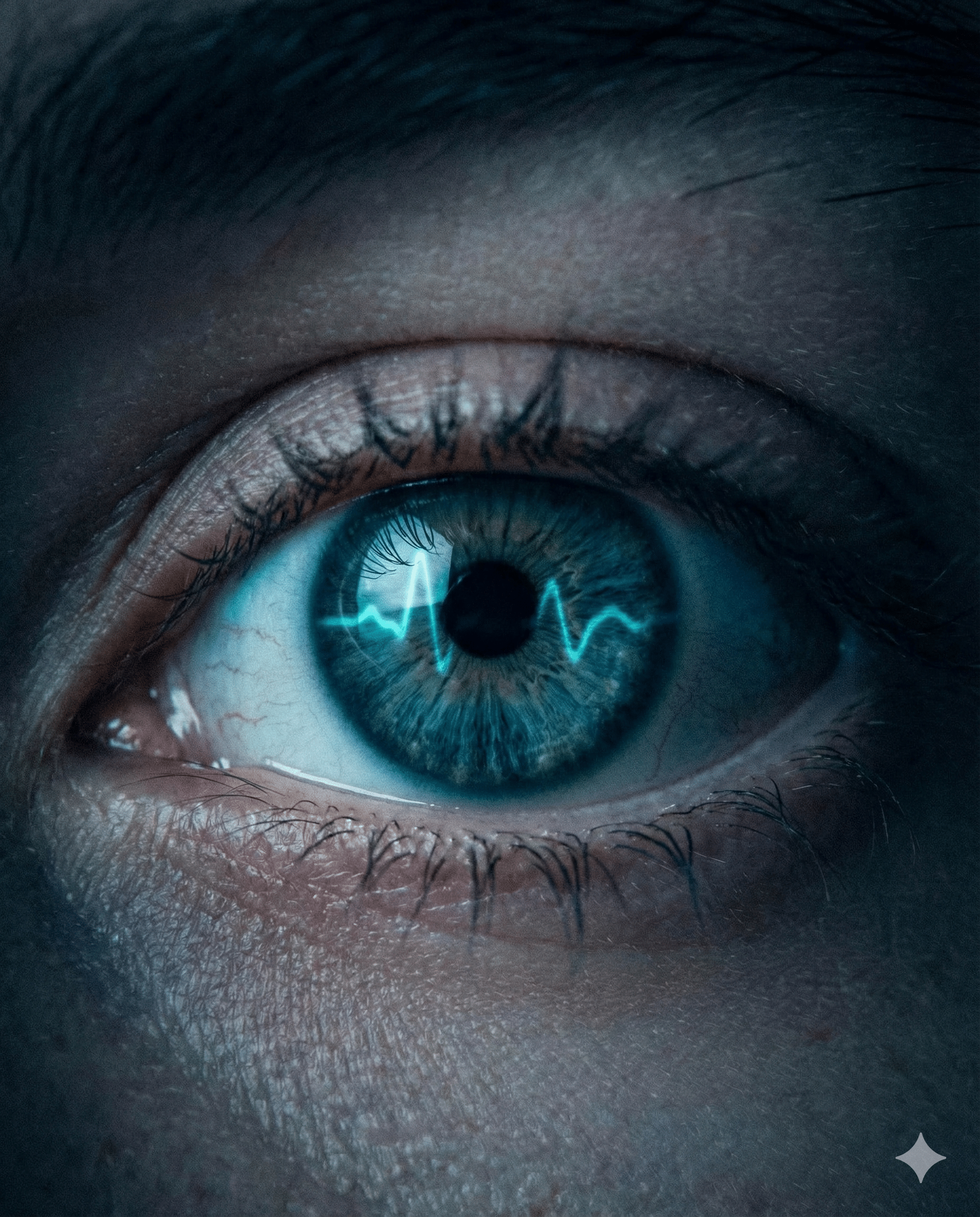 Olho com ECG refletido