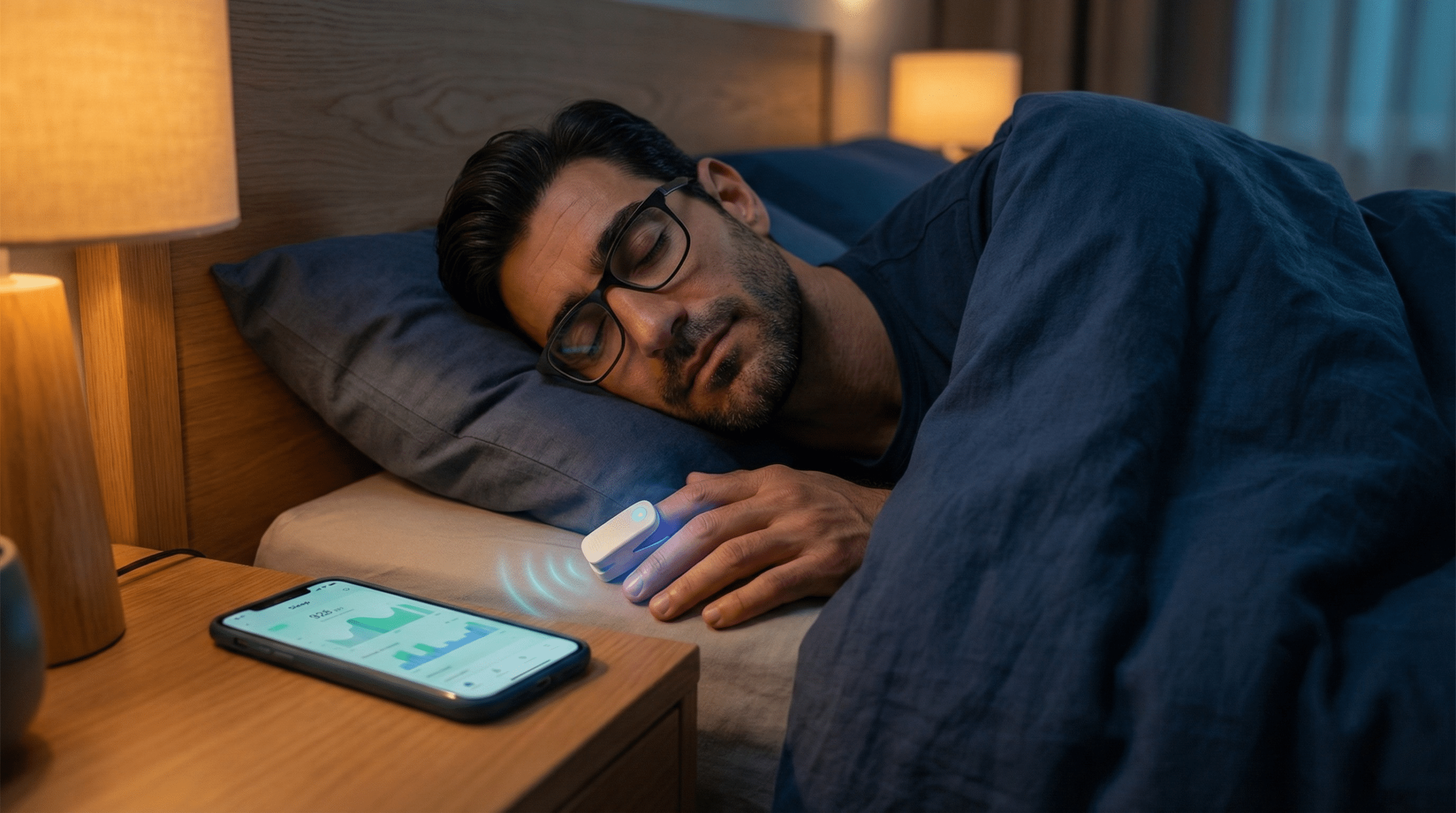 Paciente dormindo com sensor